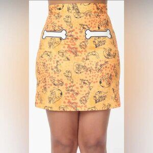 NWT 3X 20 Flintstones x Smak Parlour Orange Dino Dinosaur Mini Skirt